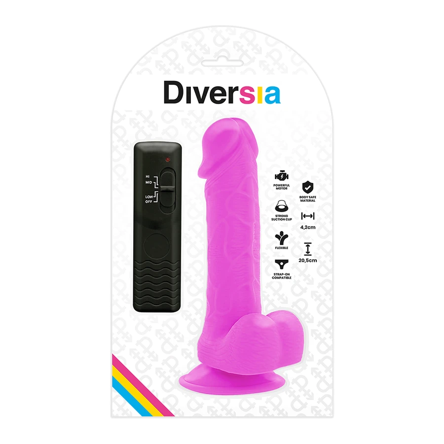 DIVERSIA - DILDO VIBRANTE FLESSIBILE 20,5 CM - VIOLA